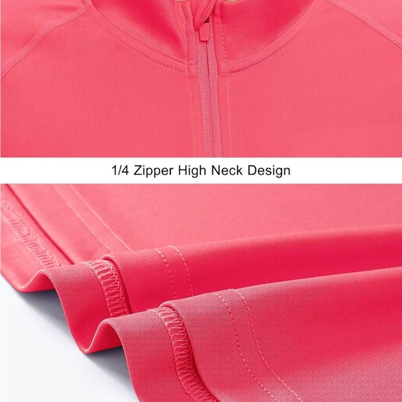 TBMPOY Women UPF 50+ Long Sleeve Shirts Quick Dry Quarter Zipper Sun Shirts - Picture 4 of 5